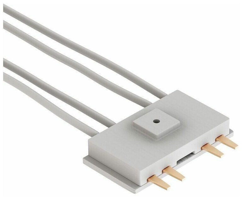 Коннектор для трековой системы S39 220V 4x контактный White 40x33x11mm (провод L390mm) - фотография № 1