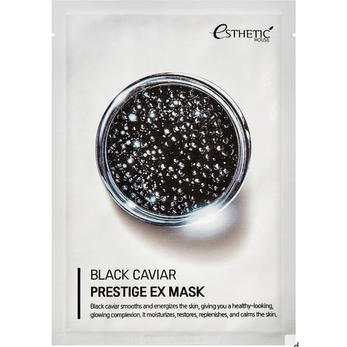 Маска для лица тканевая черная икра Black caviar prestige ex mask Esthetic House