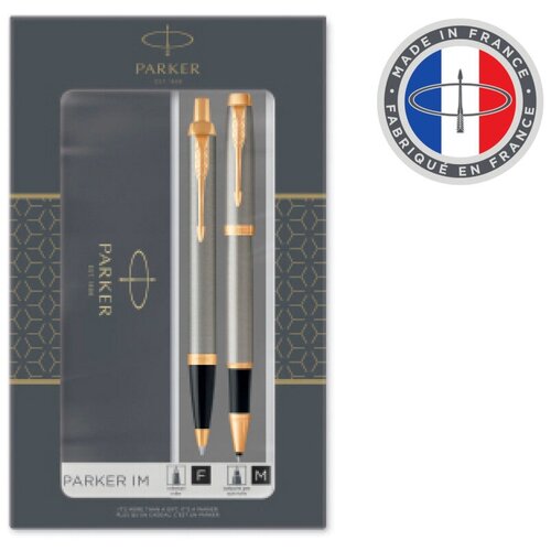 набор ручек parker jotter core fk691 cw2093257 stainless steel gt сталь нержавеющая подар кор ручка перьевая ручка шариковая сменный стержень 1сте Набор ручек Parker IM Core TK223 CW2093217 Brushed Metal GT подар. кор. ручка роллер, ручка шариковая сменный стержень 1стерж. круглый