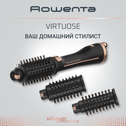 Фен-щетка Rowenta CF 9620, black плойка rowenta cf 3712 black pink