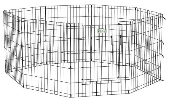 Вольер Midwest Stages 8 панелей с дверью, черный 61х76h см