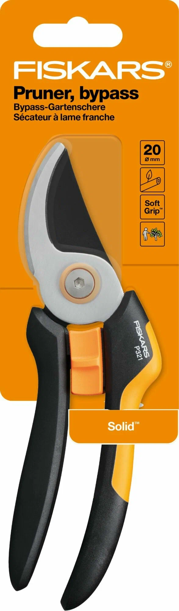 Секатор садовый Fiskars Solid P321 d20 мм - фотография № 2