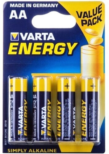 Батарейка AA щелочная Varta LR6-4BL Energy (4106) в блистере 4шт.