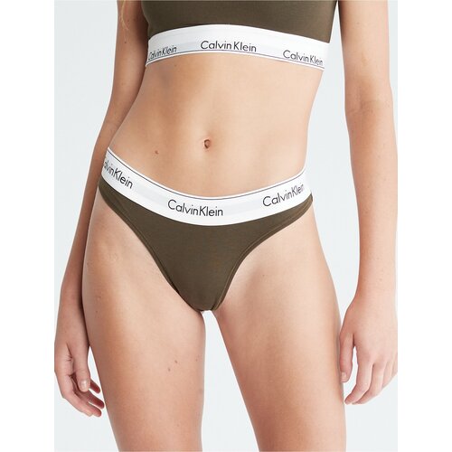 Трусы женские Calvin Klein Modern Cotton Thong, Оливковый, L