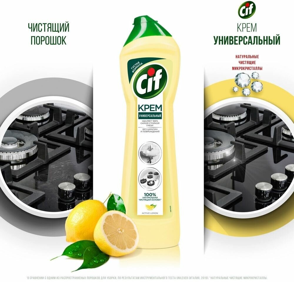 Чистящее средство универсальное, Cif, Active Лимон, 500 мл - фотография № 19