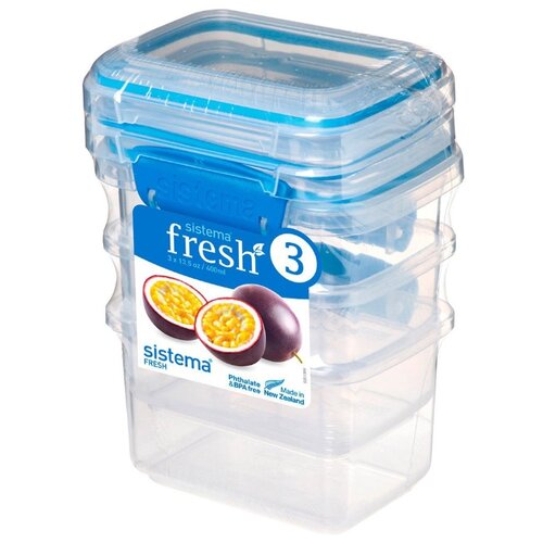 фото Sistema набор контейнеров fresh 400 мл.921543 прозрачный/голубой