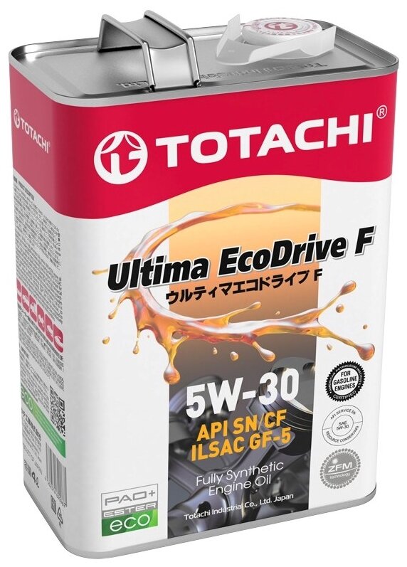 Синтетическое моторное масло TOTACHI Ultima Ecodrive F 5W-30, 4 л, 1 шт
