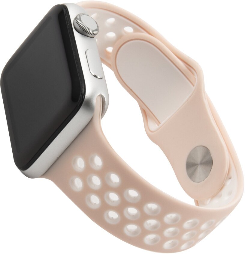 Ремешок для Apple watch 38 - 40 mm/Силиконовый ремешок для smart watch/Браслет для смарт часов Эппл розовый Дизайн 1