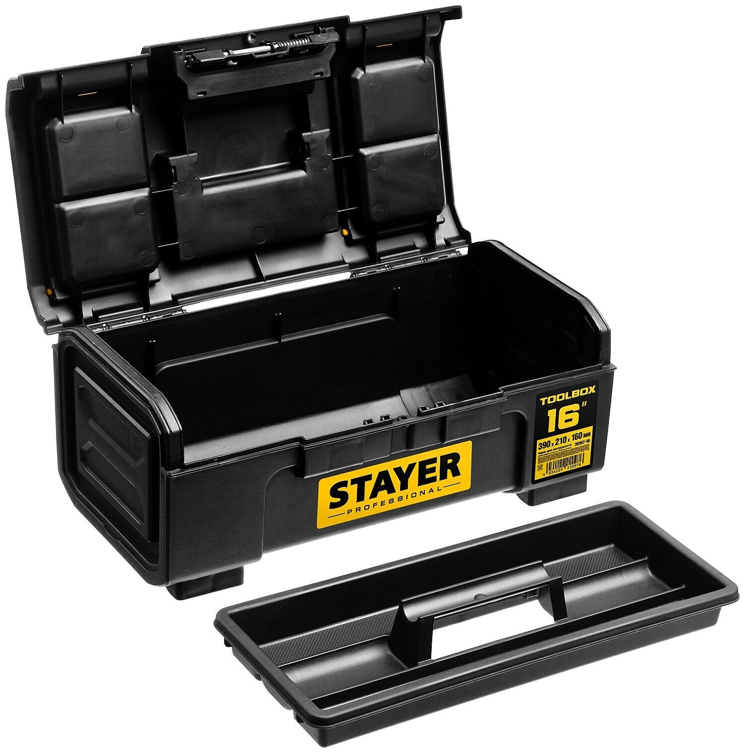 STAYER TOOLBOX-16, 390 х 210 х 160, пластиковый ящик для инструментов, Professional (38167-16)