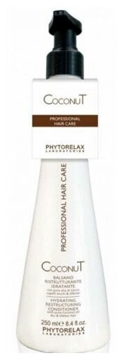 Phytorelax кондиционер для волос Coconut Hydrating Resctructuring с кокосовым маслом увлажняющий и восстанавливающий, 250 мл