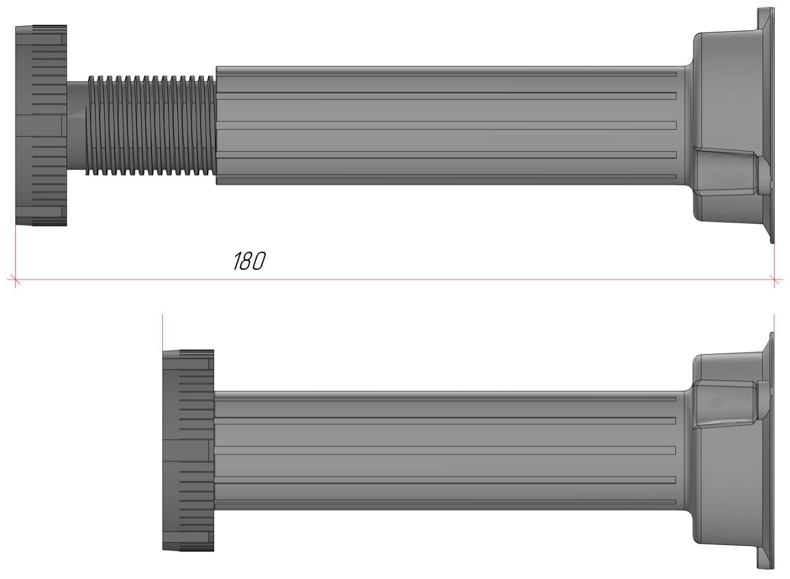 опора мебельная ( ножка кухонная ) регулируемая 145-180 мм, Albex СТ-150 белая, 4 штуки - фотография № 4