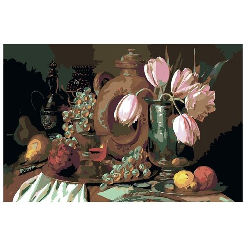Картина по номерам Натюрморт с тюльпанами, 40x60 см