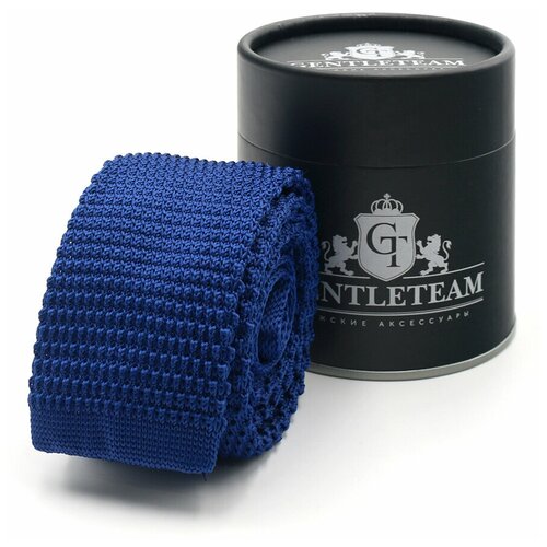 Галстук GENTLETEAM вязаный синий однотонный