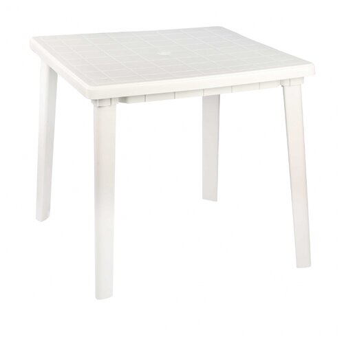 фото Стол обеденный садовый альтернатива квадратный, белый