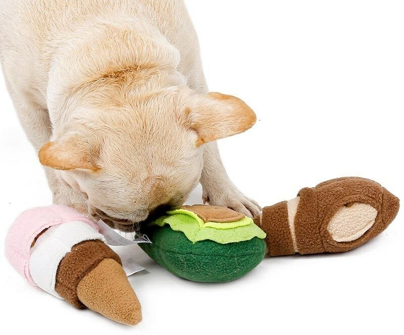 Нюхательная развивающая игрушка для собак и кошек / мягкая игрушка для собак / интерактивная игрушка для лакомств авокадо - фотография № 3