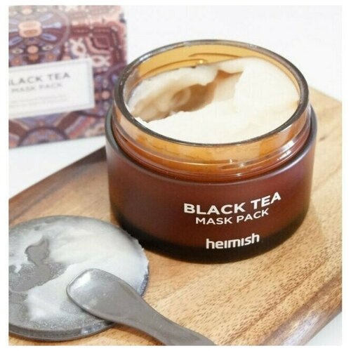 Heimish Маска для лица увлажняющая Black Tea Mask Pack для снятия отечности, 110мл, Корейская косметика