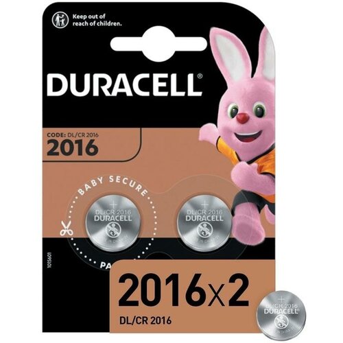 duracell cr2016 Duracell Батарейка литиевая Duracell, CR2016-2BL, 3В, блистер, 2 шт.