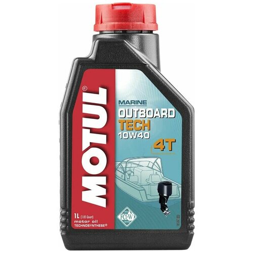 Масло моторное полусинтетическое для 4Т лодочных моторов Motul Outboard Tech 10W40 SJ/SG, 1 л