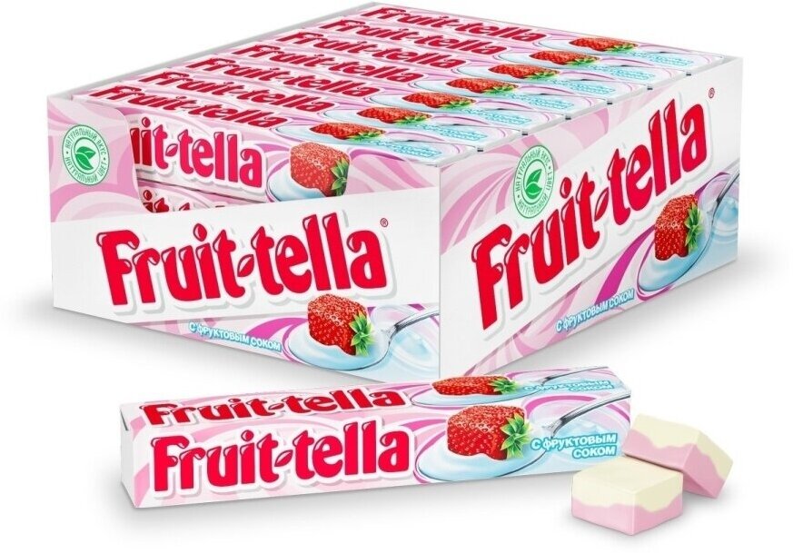 Жевательные конфеты Fruittella Клубничный Йогурт, 41 г х 21 шт - фотография № 10