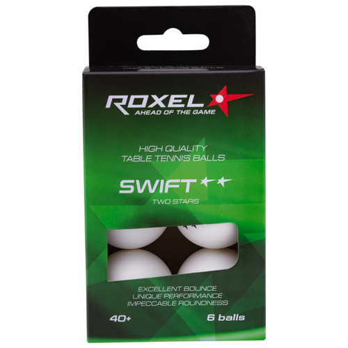 фото Мяч для настольного тенниса roxel 2* swift, белый, 6 шт.