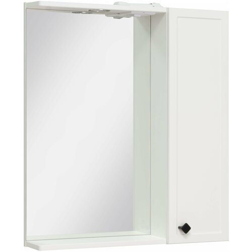 Зеркало шкаф для ванной / Runo / Римини 65 / бежевый / правый