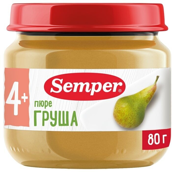 Пюре Semper Груша с 4 месяцев 80г