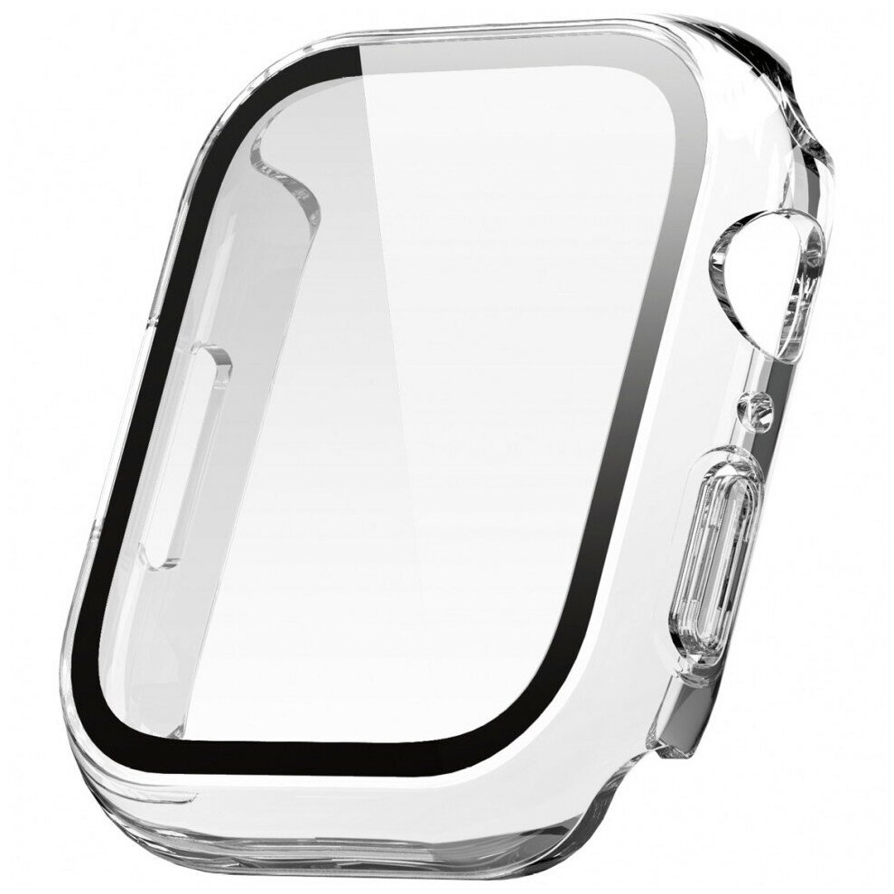 Чехол со стеклом Elago Clear Shield case 9H glass для Apple Watch 45 мм прозрачный