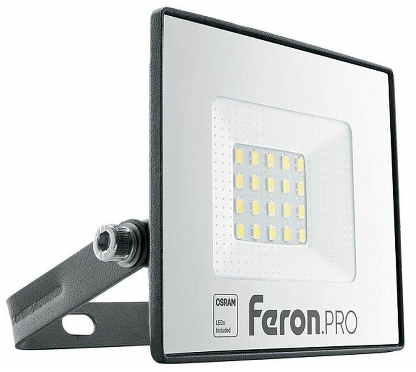 Прожектор светодиодный ДО-20w 6400К 1600Лм IP65 черный Feron.PRO | код 41538 | FERON (5шт. в упак.)