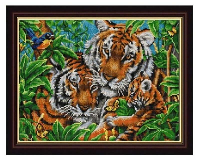 Рисунок на ткани Конёк "Тигры", 29x39 см