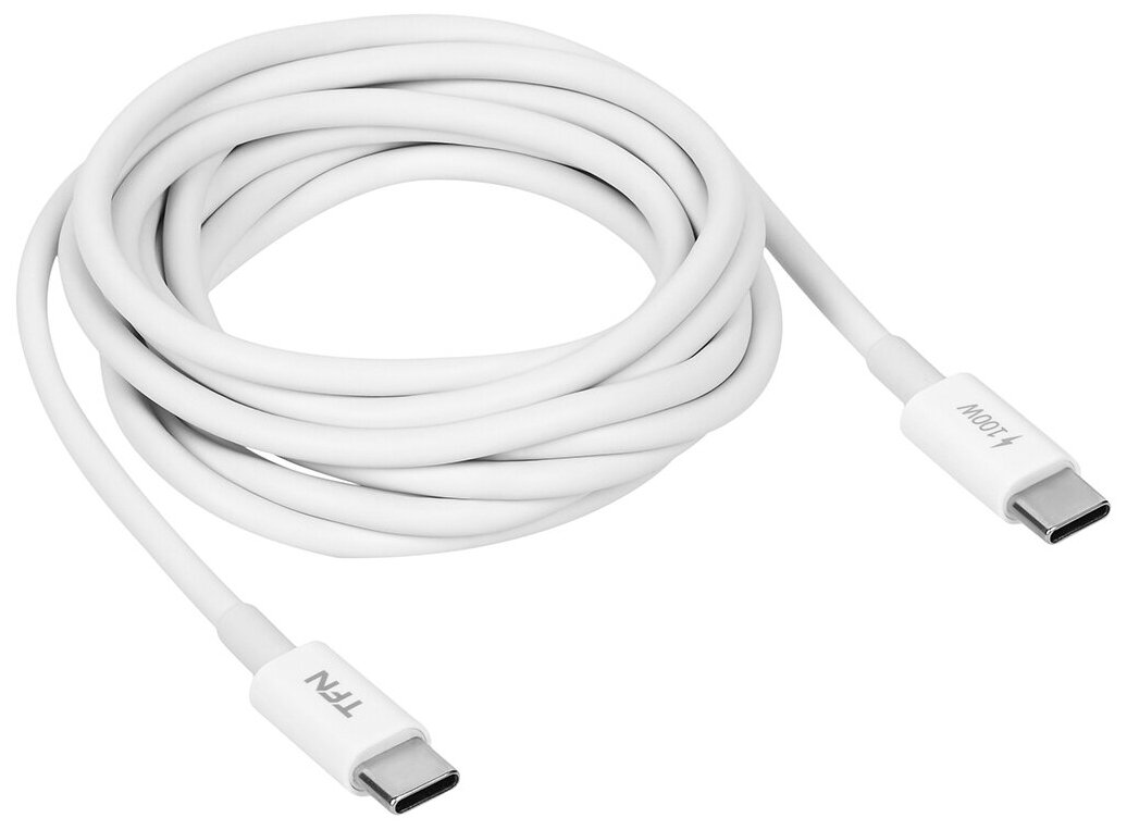 Кабель TFN USB Type-C (m), USB Type-C (m), 2м, белый [tfn-cusbcc2mtpwh] - фото №3