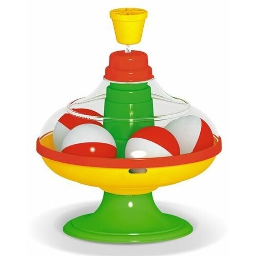 Юла детская для малышей на подставке с разноцветными шариками, для ребенка в подарок, диаметр 14 см.