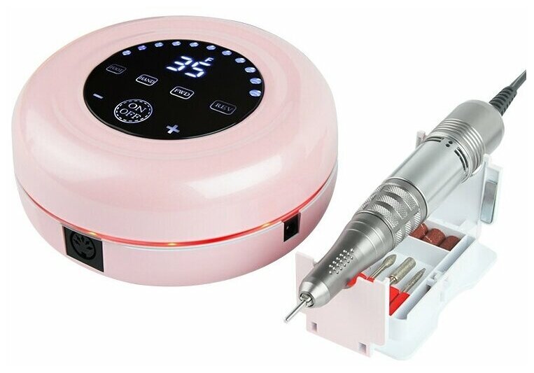 Профессиональный аппарат для маникюра и педикюра с сенсорным управлением JMD-216 (розовый)