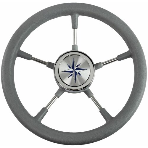 Рулевое колесо RIVA RSL обод серый, спицы серебряные д. 320 колесо рулевое leader tanegum 400 мм обод серый спицы серебрянные