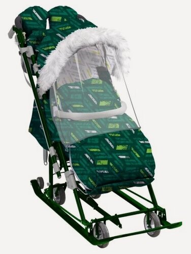 Изображение товара Санки-коляска Nika Ника Детям 7-8SК (зеленый)