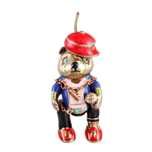 фото Подвеска из серебра 925 пробы с эмалью и кубическими цирконами pw-p-0085_enam_002_yg element47