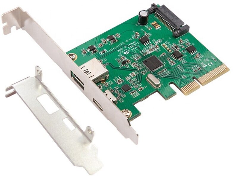 Контроллер PCI-Ex4 v3.0 (Asmedia ASM1142) 2 x USB 3.1 Gen2 Type-A + Type-C | ORIENT AM-31U2PE-AC