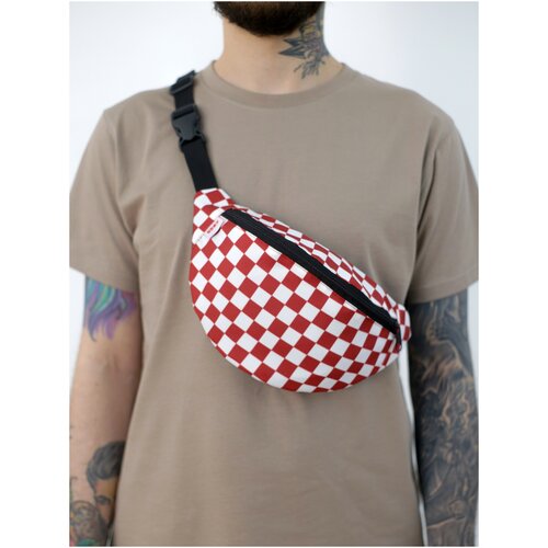 Сумка поясная Oldy, белый, красный