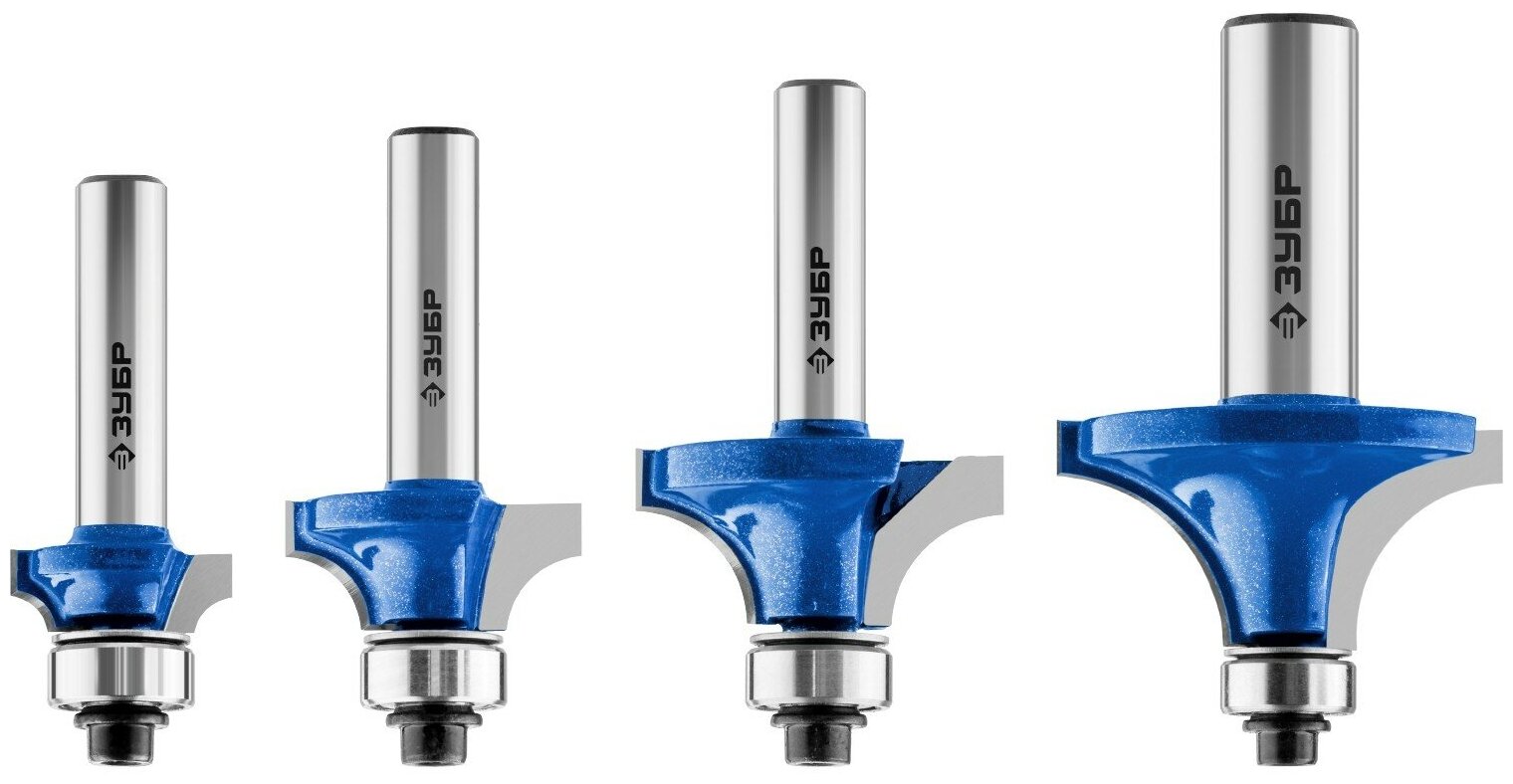 ЗУБР 4шт набор профильных фрез по дереву