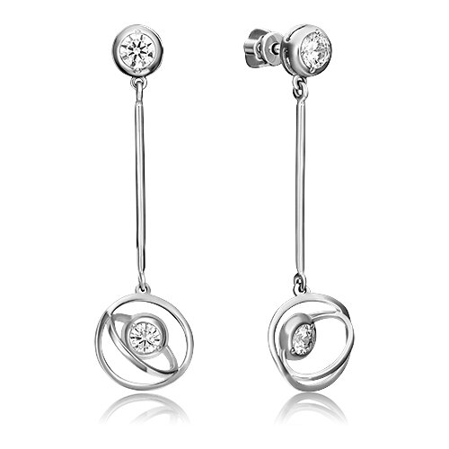 Серьги Platina Jewelry Серебряные серьги с фианитами