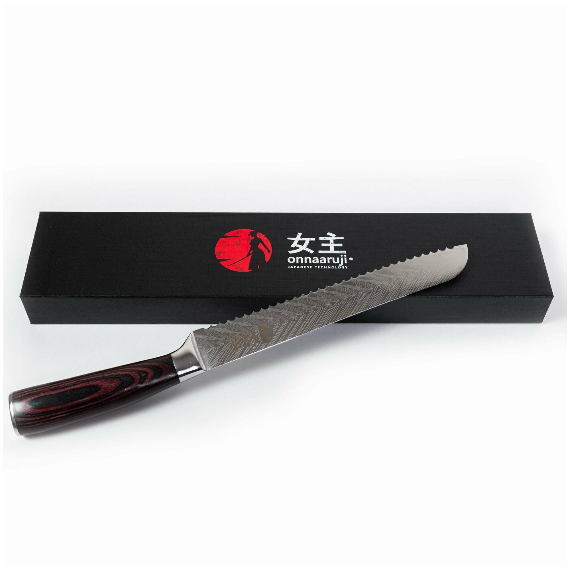Нож кухонный для хлеба и бисквита профессиональный, поварской Onnaaruji. 20см.
