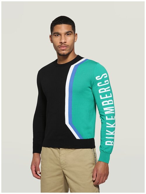 пуловер для мужчин, BIKKEMBERGS, модель: CS29G10X1471C74, цвет: черный, размер: XL