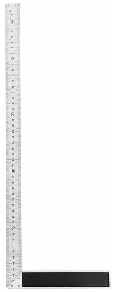 Угловая линейка стальная Deli DL302500 500мм Нержавеющая сталь + алюминиевое основание