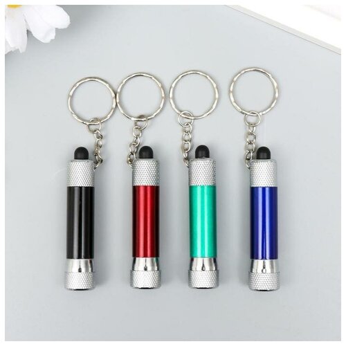 фото Фонарик 3 светодиода на кольце микс 11х1,5 см no name