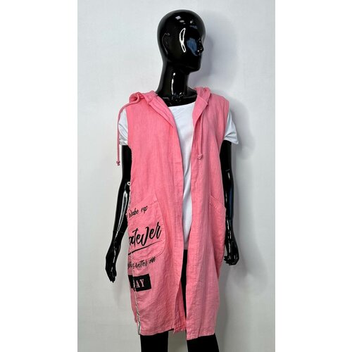 Кардиган женский летний. Кардиган с капюшоном. Удлиненный хлопковый кардиган. Размер 46-48