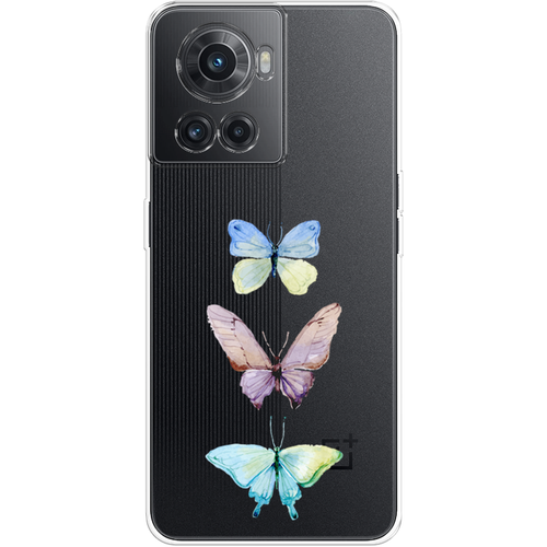 Силиконовый чехол на OnePlus Ace / Ван плюс Эйс Акварельные бабочки, прозрачный силиконовый чехол на oneplus ace ван плюс эйс синие бабочки прозрачный