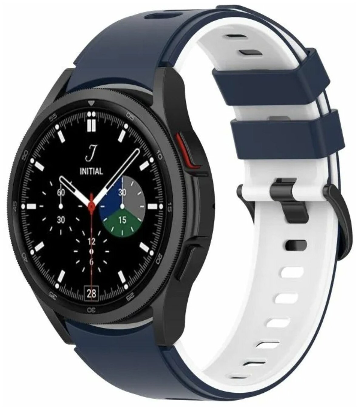 Ремешок для смарт-часов для Samsung Galaxy Watch 4/5/5pro (40/44mm), Classic (42/46mm) синий; белый