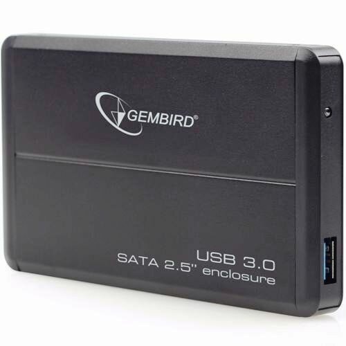 Корпус для SSD-HDD Gembird EE2-U3S-2 2.5 SATA до 1 Тб, алюминиевый, чёрный usb 3.0