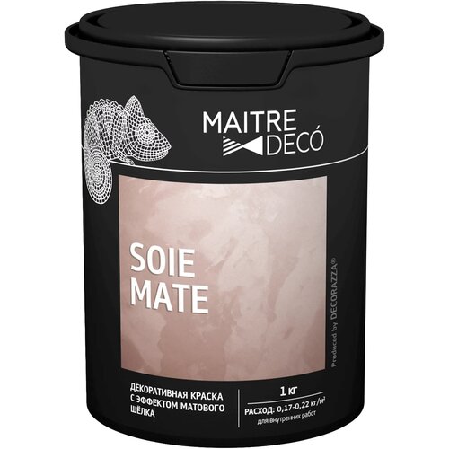 декоративное покрытие maitre deco soie mate бежевый 2 кг Краска декоративная Maitre Deco Soie Mate 1 кг цвет белый