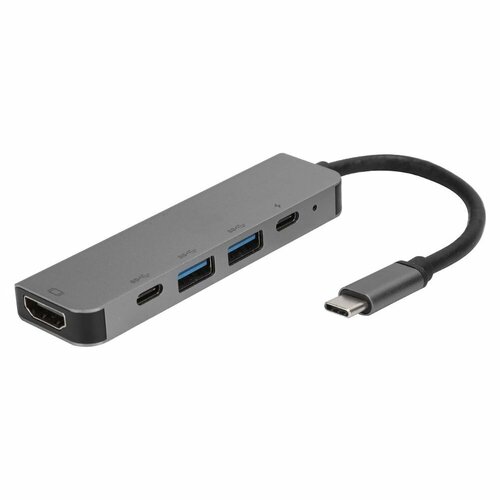 Хаб/концентратор 5 в 1 Type-C to 2x USB 3.0 / 1x Type-c(USB-C) / 1x PD / 1x HDMI(HDTV) хаб 3 в 1 usb type c usb3 0 hdmi type c pd type c