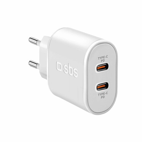 SBS 20 Вт, 2xUSB-C white сетевое зарядное устройство